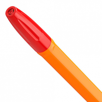 Ручка шариковая BRAUBERG "ULTRA ORANGE", КРАСНАЯ, узел 0,7 мм, чернила ГЕРМАНИЯ, наконечник ШВЕЙЦАРИЯ, 143564