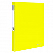 Папка на 2 кольцах BRAUBERG "Neon", 25 мм, внутренний карман, неоновая, желтая, до 170 листов, 0,7 мм, 227457