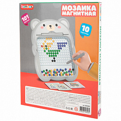 Мозаика магнитная развивающая для детей "Медвежонок", стилус, 101 магнит, 10 карточек, BAMBOX, 665891