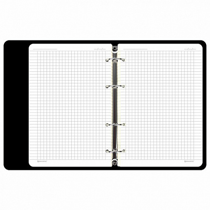 Тетрадь на кольцах А5 (180х220 мм), 80 листов, под кожу, клетка, тиснение фольгой, BRAUBERG VISTA, Gradient, 112131