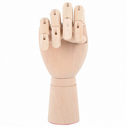 Манекен художественный "РУКА" правая, высота 18 см, дерево, BRAUBERG ART CLASSIC, 192515