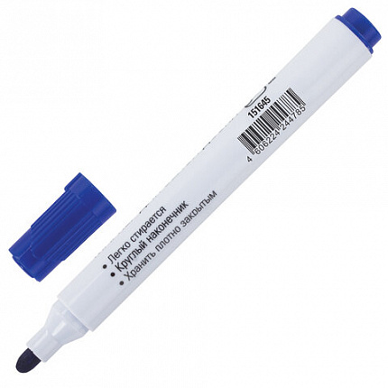 Маркер стираемый для белой доски СИНИЙ, STAFF "Profit" WBM-644, 2,5 мм, 151645