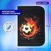 Пенал BRAUBERG с наполнением, 1 отделение, 1 откидная планка, 24 предмета, 21х14 см, "Огненный мяч", 270723