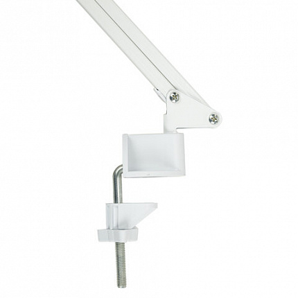 Настольная лампа светильник Бета на струбцине, цоколь Е27, белый