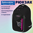 Рюкзак BRAUBERG INTENT, 2 отделения, 4 кармана, "Любопытный кот", 39х27х14 см, 274396