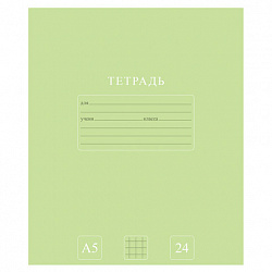 Тетрадь 24 л., HATBER-ECO клетка, офсет №2 ЭКОНОМ, обложка картон, PUREcolour (микс в спайке), 092112, 24Т5C1