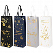 Пакет подарочный (1 шт.) новогодний, 13x9x36 см, "Bottle #2", голография, ассорти, ЗОЛОТАЯ СКАЗКА, 592429