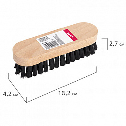Щётка для обуви/одежды, щетина 2,7 см средней жесткости, деревянная колодка 4,7х16,2х4,2 см, YORK, 660, 600