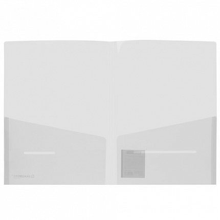 Папка-уголок 2 кармана, А4, BRAUBERG "SPECIAL", прозрачная, 0,18 мм, 273059