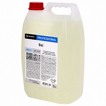 Средство для мытья посуды, 5 л, PRO-BRITE BEL, с хлором, отбеливание, концентрат, 072-5