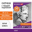 Скетчбук, белая бумага 160 г/м2, 205х290 мм, 30 л., гребень, жёсткая подложка, BRAUBERG ART DEBUT, 110985
