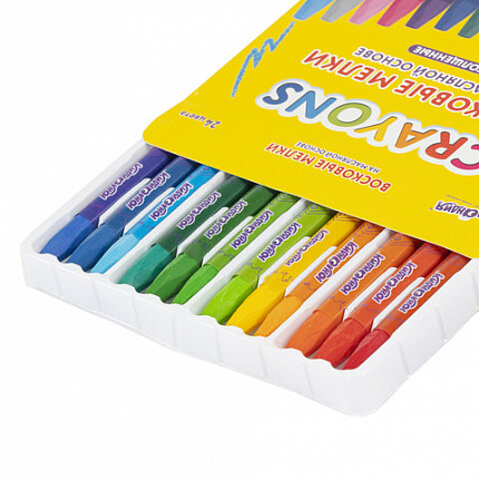 Восковые мелки утолщенные на масляной основе ЮНЛАНДИЯ "ДОМИКИ", 24 цвета, 273091