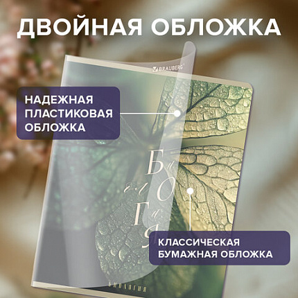 Тетради предметные, КОМПЛЕКТ 12 ПРЕДМЕТОВ 48л, пластиковая обложка, BRAUBERG "PURE NATURE", 405543
