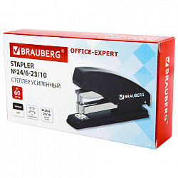Степлер усиленный до 60 листов, №23/6-23/10 BRAUBERG "Easy Press", фронтальная загрузка скоб, 274243