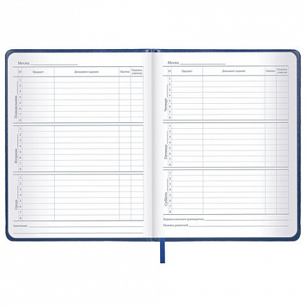 Дневник 1-11 класс 48 л., кожзам (твердая с поролоном), нашивка, BRAUBERG IGUANA, синий, 107226