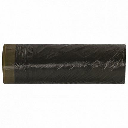 Мешки для мусора с завязками 60 л, черные, в рулоне 20 шт., прочные, ПНД 16 мкм, 60х70 см, ОФИСМАГ, 601398