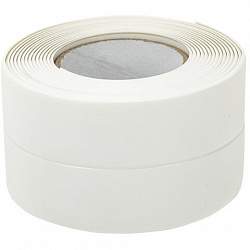 Клейкая лента бордюрная для ванны и кухни 60 мм х 3,35 м, белая, акриловая основа, LAIMA, 608773