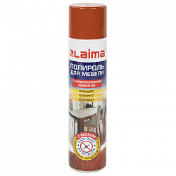 Полироль для мебели LAIMA "Антипыль" с воском и антистатиком, 300 мл, аэрозоль, 606511