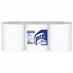 Бумага туалетная 525 метров, PROtissue (T1) COMFORT, 1-слойная, белая, КОМПЛЕКТ 6 рулонов, С350