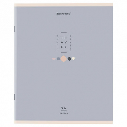 Тетрадь А5 96 л. BRAUBERG скоба, линия, обложка картон, "Natural" (микс в спайке), 404440