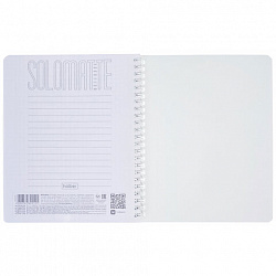 Тетрадь А5 96 л., HATBER, гребень, клетка, Soft-touch ламинация, SoloMatte "Сапфир", 96Т5лВ1гр