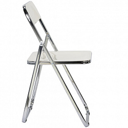Стул складной глянцевый белый BRABIX "Style CF-015", хромированный каркас, пластик, 533249