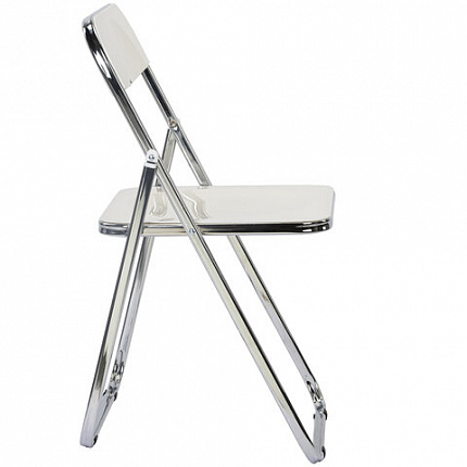 Стул складной глянцевый белый BRABIX "Style CF-015", хромированный каркас, пластик, 533249