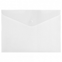 Папка-конверт с кнопкой А4, BRAUBERG "UNIVERSAL", до 100 листов, прозрачная, 0,15 мм, 273070