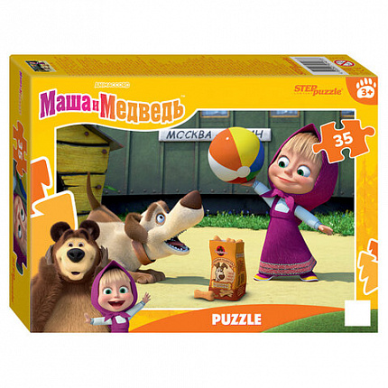Пазл картонный 35 элементов, лицензия Мульт, АССОРТИ, поле 23х33 см, STEP PUZZLE