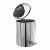 Ведро мусорное с педалью 15 литров, УСИЛЕННОЕ, хром, нержавеющая сталь, ТИТАН