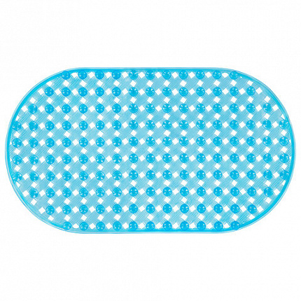 Коврик для ванны противоскользящий 69х39 см, "Ротанг", овальный, голубой, ПВХ, PRIMILA (ПРИМИЛА), 700384