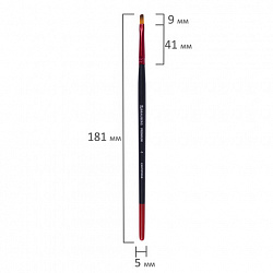 Кисть синтетика, плоская № 4, BRAUBERG PREMIUM, 201013