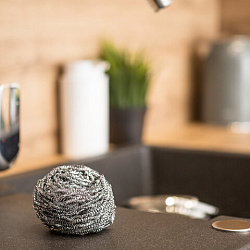 Губка (мочалка) металлическая, спиральная, 40г, МЕГА, для посуды, гриля, плиты, YORK,, 2030