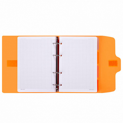 Тетрадь на кольцах А5 175х220мм, 120л, пластик, на липучке, с разделителями, BRAUBERG, Розовый, 404636