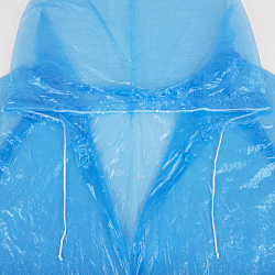 Дождевик-плащ на кнопках полиэтиленовый, универсальный размер 120x80 см, синий, SHAMAANI (ШАМААНИ), 610929