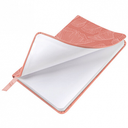 Еженедельник датированный 2026 МАЛЫЙ ФОРМАТ 95х155 мм, А6, BRAUBERG "Foliage", под кожу, розовый, 117199