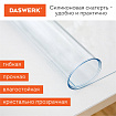 Коврик-подкладка, скатерть ПВХ прозрачная, гибкое/мягкое стекло, 100х60 см, 0,5 мм, DASWERK (ДАСВЕРК), 607874