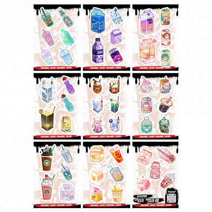 Наклейки виниловые, 49-53 шт., 9 листов, А6, "ЗАБАВНЫЕ ДИЗАЙНЫ", АССОРТИ, NALEPKING