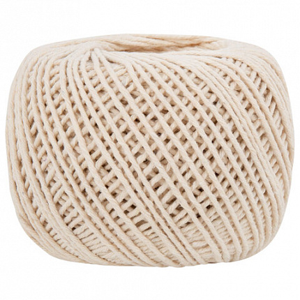 Шпагат хлопковый для прошивки документов, вязания, макраме, длина 200 м, диаметр 2 мм, BRAUBERG, 700363