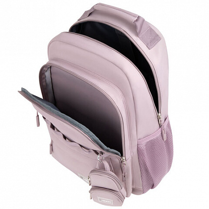 Рюкзак HEIKKI FUSION (ХЕЙКИ) универсальный, 2 отделения, отделение для ноутбука, c КОШЕЛЬКОМ, пыльная роза, 44х31х14 см, 273867