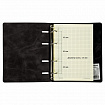 Тетрадь на кольцах А5 (180х220 мм), 120 листов, под кожу, клетка, BRAUBERG "Main", черный, 402004