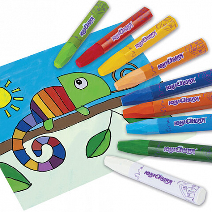 Восковые мелки утолщенные на масляной основе ЮНЛАНДИЯ "ДОМИКИ", 36 цветов, 273092