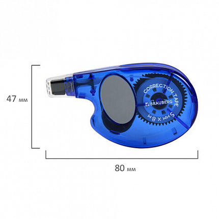 Корректирующая лента BRAUBERG "Bomb", 5 мм х 8 м, корпус темно-синий с резиновой вставкой, 273024
