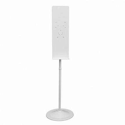 Стойка для дозатора антисептика и мыла с каплесборником, высота 1,7 м, сталь, белая, СД-7, СД-7Б