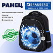 Ранец BRAUBERG STABLE, 2 отделения, с брелоком, "Синий мяч", 36х28х16 см, 274390