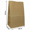 Крафт-пакет бумажный 18х12х29 см, плотность 90 г/м2, 110319