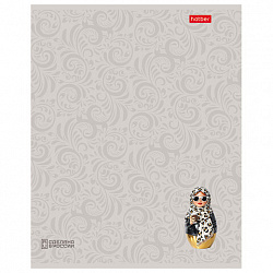Тетрадь А5 48л. HATBER скоба, линия, Soft-touch ламинация, 3D лак, Матрешки (микс в с, 48Т5лолВ2