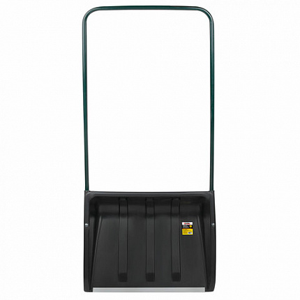 Лопата снеговая СКРЕПЕР 58х45 см пластиковый ЧЕРНЫЙ, алюминиевая планка, рукоятка 100 см, прочный, ГРАНДМАСТЕР, 700343