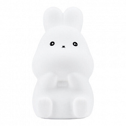 Ночник силиконовый LED "Зайчик" 54x63x95 мм, белый свет/RGB, на батарейках (в комплекте), DASWERK (ДАСВЕРК), 238933