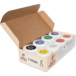 Гуашь ЛУЧ "Школа творчества", 8 цветов по 20 мл, без кисти, картонная упаковка, 29С 1752-08